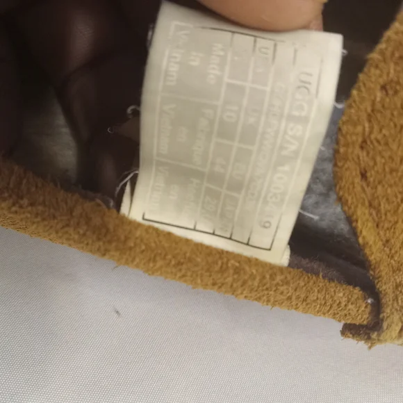 Ugg Alder Slipper Men US 10 Brown Suede Leather Moccasin Slip On Sheepskin Lined - Picture 11 of 11